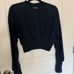 Sweaty Betty Navy Cropped Boxy Sweatshirt